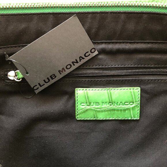 Club Monaco Rich Green Leather Tote - Picture 7 of 11